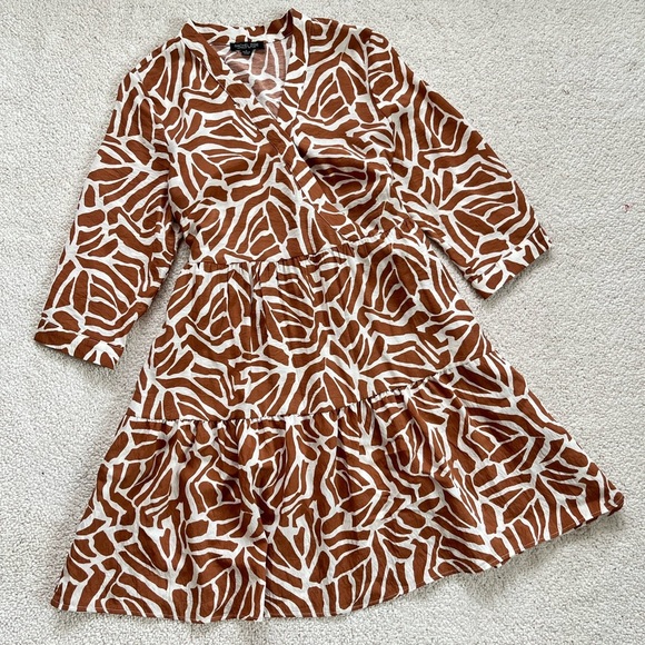 Rachel Dresses & Skirts - Rachel Brown and White bohemian neutral women’s  Dress size L